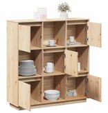 VidaXL Hoge kast 110,5x35x117 cm massief grenenhout