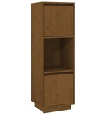 VidaXL Hoge kast 38x35x117 cm massief grenenhout honingbruin
