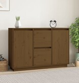 VidaXL Dressoir 111x34x75 cm massief grenenhout honingbruin