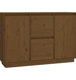 VidaXL Dressoir 111x34x75 cm massief grenenhout honingbruin