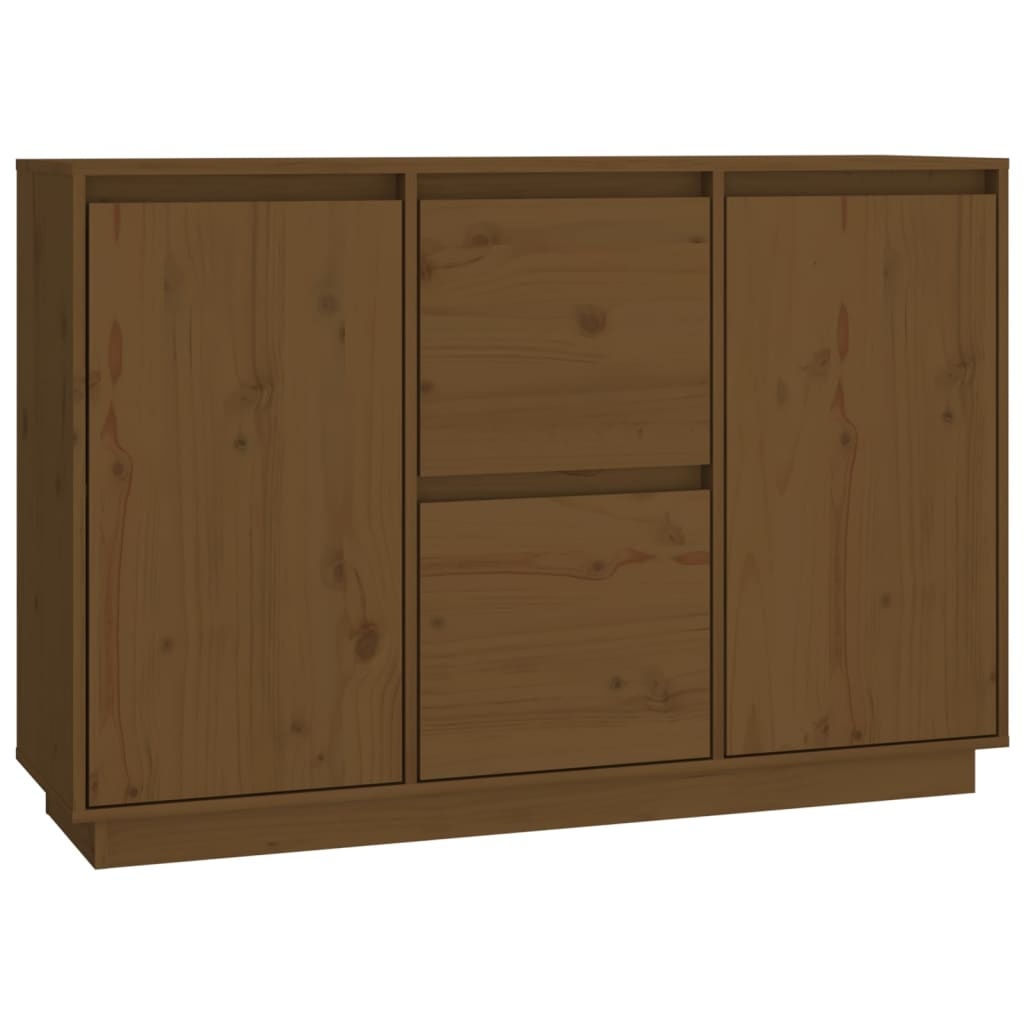 VidaXL Dressoir 111x34x75 cm massief grenenhout honingbruin