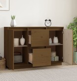 VidaXL Dressoir 111x34x75 cm massief grenenhout honingbruin