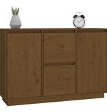 VidaXL Dressoir 111x34x75 cm massief grenenhout honingbruin