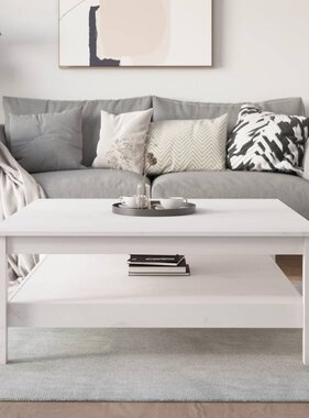 VidaXL Salontafel 100x100x40 cm massief grenenhout wit