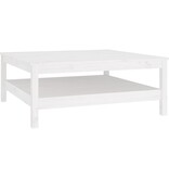 VidaXL Salontafel 100x100x40 cm massief grenenhout wit