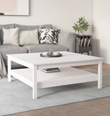 VidaXL Salontafel 100x100x40 cm massief grenenhout wit