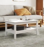 VidaXL Salontafel 80x50x40 cm massief grenenhout wit