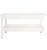 VidaXL Salontafel 80x50x40 cm massief grenenhout wit