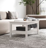 VidaXL Salontafel 80x50x40 cm massief grenenhout wit