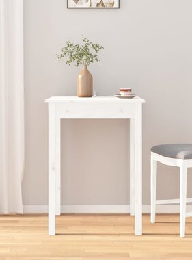 VidaXL Eettafel 55x55x75 cm massief grenenhout wit