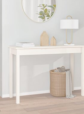 VidaXL Wandtafel 110x40x75 cm massief grenenhout wit