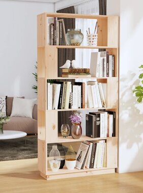 VidaXL Boekenkast/kamerscherm 80x25x163,5 cm massief grenenhout