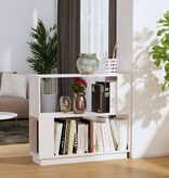 VidaXL Boekenkast/kamerscherm 80x25x70 cm massief grenenhout wit