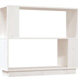 VidaXL Boekenkast/kamerscherm 80x25x70 cm massief grenenhout wit