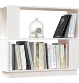 VidaXL Boekenkast/kamerscherm 80x25x70 cm massief grenenhout wit