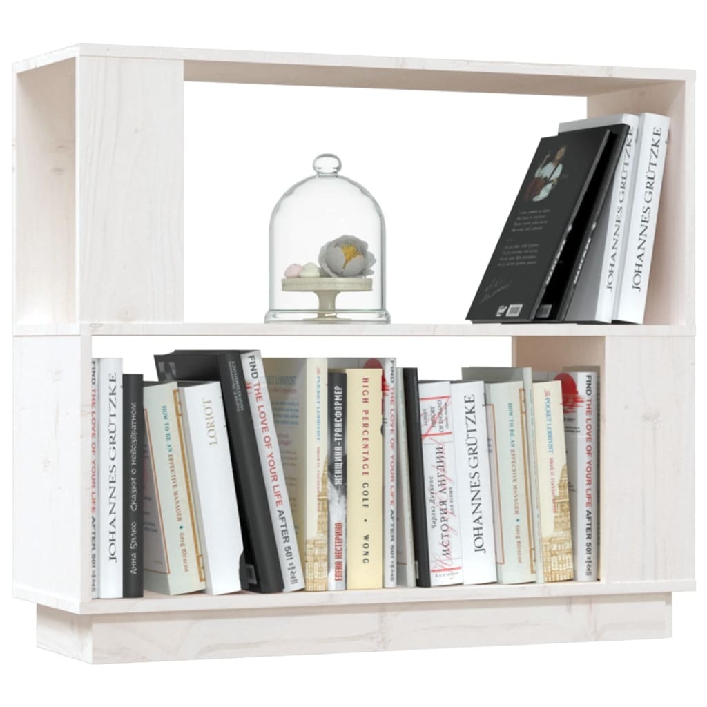 VidaXL Boekenkast/kamerscherm 80x25x70 cm massief grenenhout wit