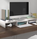 VidaXL Monitorstandaard 60x24x10,5 cm massief grenenhout wit