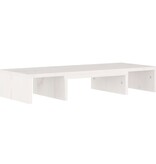 VidaXL Monitorstandaard 60x24x10,5 cm massief grenenhout wit