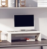 VidaXL Monitorstandaard 50x27x15 cm massief grenenhout wit