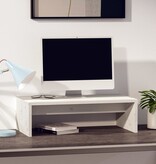 VidaXL Monitorstandaard 50x27x15 cm massief grenenhout wit