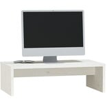 VidaXL Monitorstandaard 50x27x15 cm massief grenenhout wit