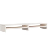 VidaXL Monitorstandaard 100x24x13 cm massief grenenhout wit