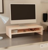 VidaXL Monitorstandaard 50x24x13 cm massief grenenhout
