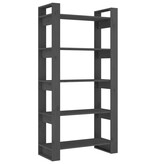 VidaXL Boekenkast/kamerscherm 80x35x160 cm massief hout grijs