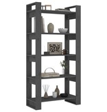 VidaXL Boekenkast/kamerscherm 80x35x160 cm massief hout grijs