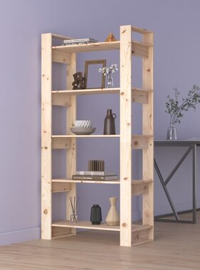 VidaXL Boekenkast/kamerscherm 80x35x160 cm massief grenenhout