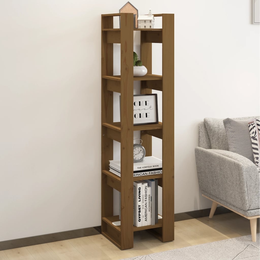 VidaXL Boekenkast/kamerscherm 41x35x160 cm grenenhout honingbruin