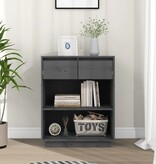 VidaXL Wandkast 60x34x75 cm massief grenenhout grijs