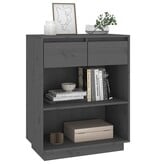 VidaXL Wandkast 60x34x75 cm massief grenenhout grijs