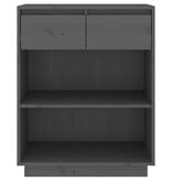 VidaXL Wandkast 60x34x75 cm massief grenenhout grijs