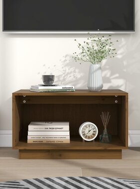 VidaXL Tv-meubel 60x35x35 cm massief grenenhout honingbruin