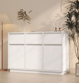 VidaXL Dressoir 110x34x75 cm massief grenenhout wit