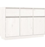 VidaXL Dressoir 110x34x75 cm massief grenenhout wit