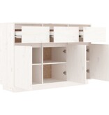 VidaXL Dressoir 110x34x75 cm massief grenenhout wit