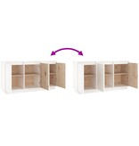 VidaXL Dressoir 111x34x60 cm massief grenenhout wit