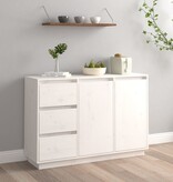 VidaXL Dressoir 111x34x75 cm massief grenenhout wit