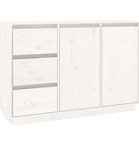 VidaXL Dressoir 111x34x75 cm massief grenenhout wit