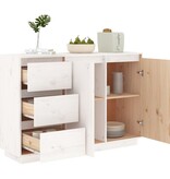 VidaXL Dressoir 111x34x75 cm massief grenenhout wit