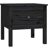 VidaXL Bijzettafel 50x50x49 cm massief grenenhout zwart