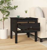 VidaXL Bijzettafel 50x50x49 cm massief grenenhout zwart