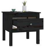 VidaXL Bijzettafel 50x50x49 cm massief grenenhout zwart