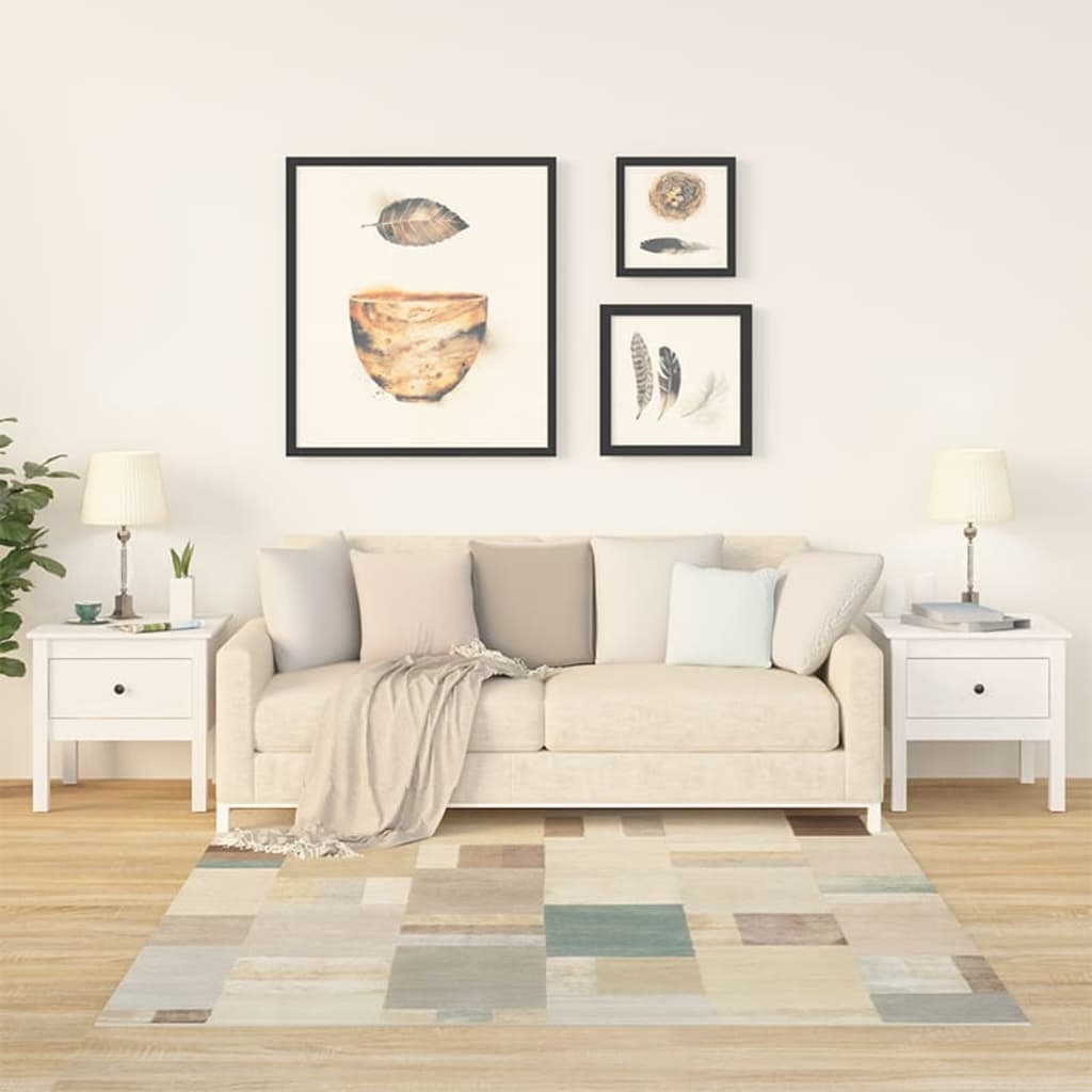 VidaXL Bijzettafels 2 st 50x50x49 cm massief grenenhout wit