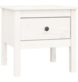 VidaXL Bijzettafels 2 st 50x50x49 cm massief grenenhout wit