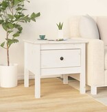 VidaXL Bijzettafels 2 st 50x50x49 cm massief grenenhout wit