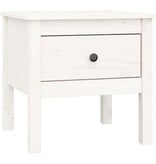 VidaXL Bijzettafel 50x50x49 cm massief grenenhout wit