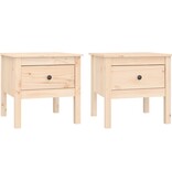 VidaXL Bijzettafels 2 st 50x50x49 cm massief grenenhout